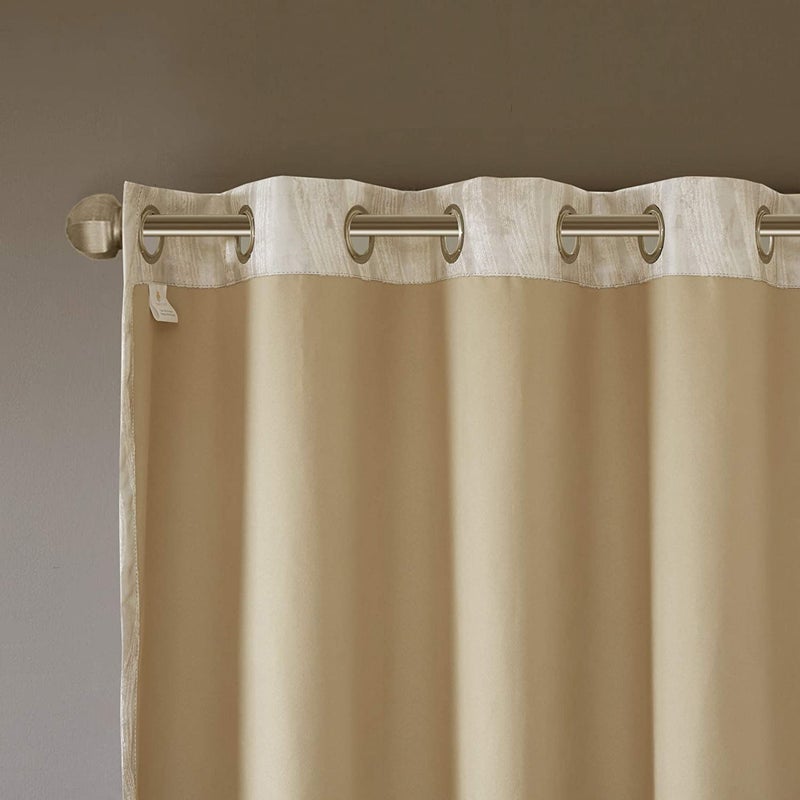 SUNSMART Sun Smart Total Blackout Curtain Victorio Printed Jacquard Grommet Top Single Window Curtain Panel Thermal Insulated Light Blocking Drape for Bedroom Living Room and Dorm 50 x 84 in, Ivory - Image 3
